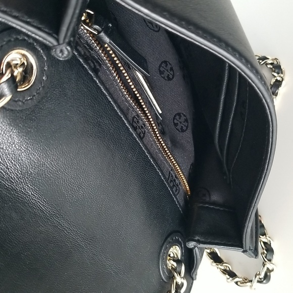 Tory Burch Medium Black Leather Fleming Convertible Shoulder / Crossbody Bag - Picture 11 of 16